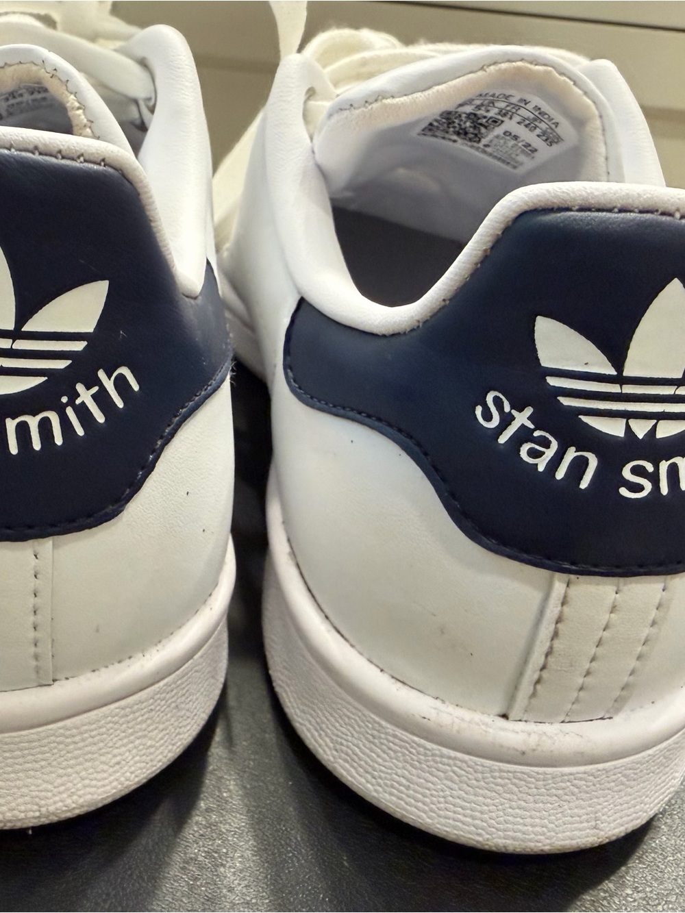 adidas Stan Smith White with Navy Heel Patch Sneakers